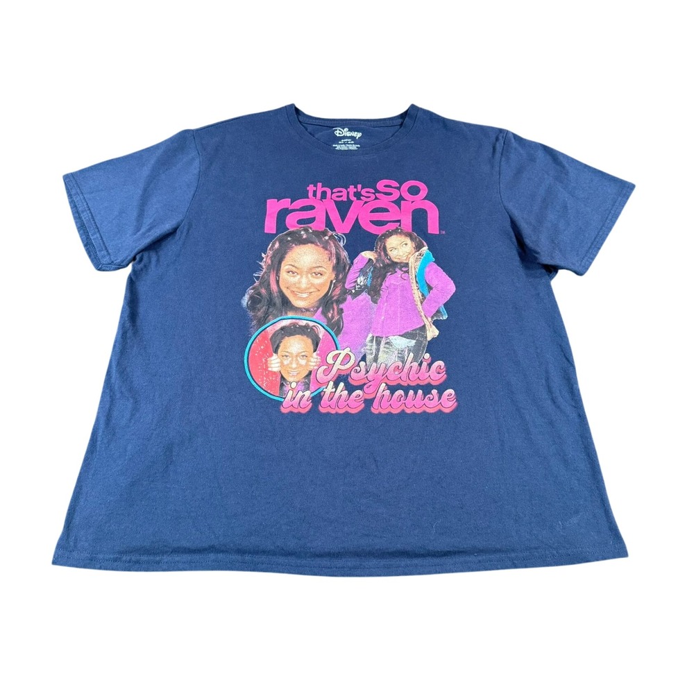Disney That's So Raven Graphic T-Shirt Navy Blue XL Psychic In The House Tee